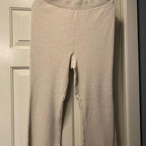 Cozy Cream Ribbed Pants